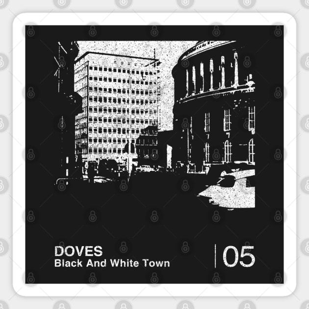 Black & White Town / Minimalist Graphic Artwork Design Magnet by saudade